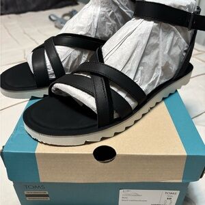 TOMS Women's Black Strappy Sandals